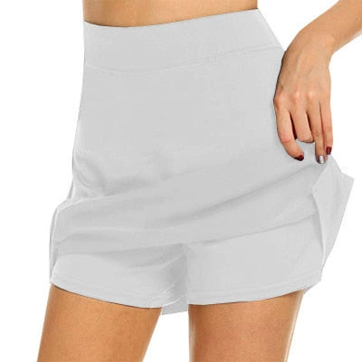 Two-Piece A-line Mini-Skort High Waist Slim-Fit