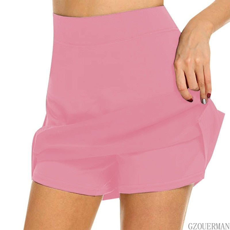 Two-Piece A-line Mini-Skort High Waist Slim-Fit