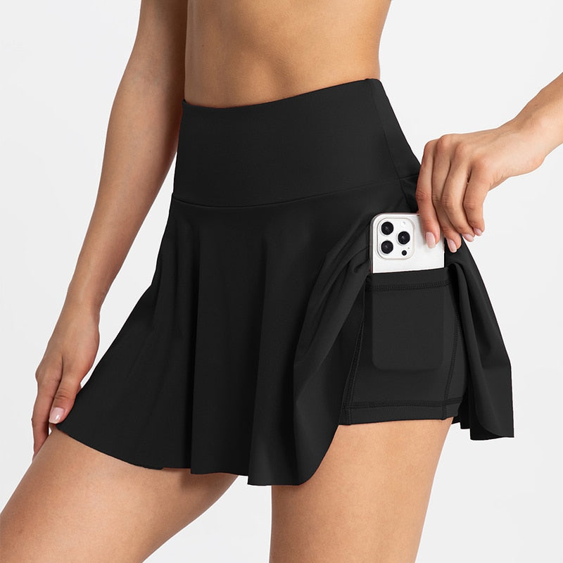 Tennis Skirts for Women with Pockets High Waisted Athletic Skirts with Shorts 2 in 1 Gym Workout Golf Skorts