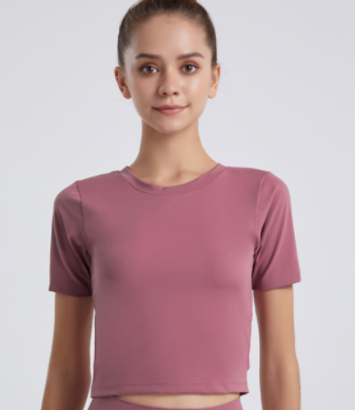 Solid Women's Cropped Tee with Open Back