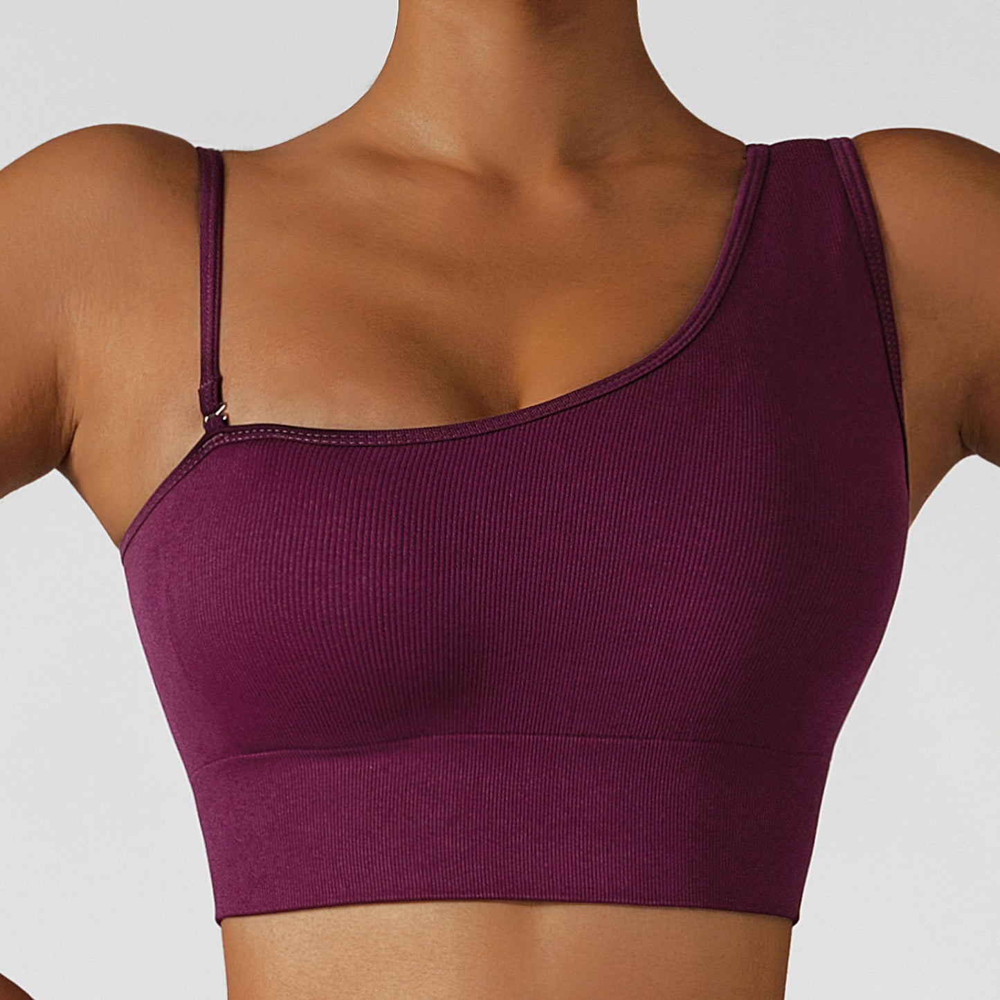 Oblique Shoulder Yoga Bra Top