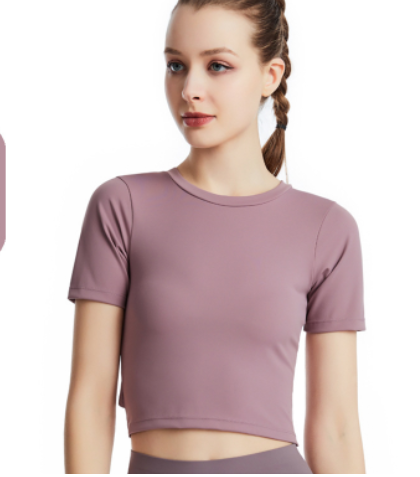 Solid Women's Cropped Tee with Open Back